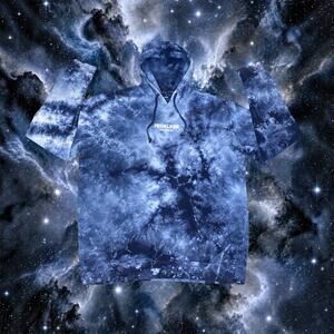 Young & Reckless Mens XL Blue Cloud Tie Dye Pullover Hoodie⁠